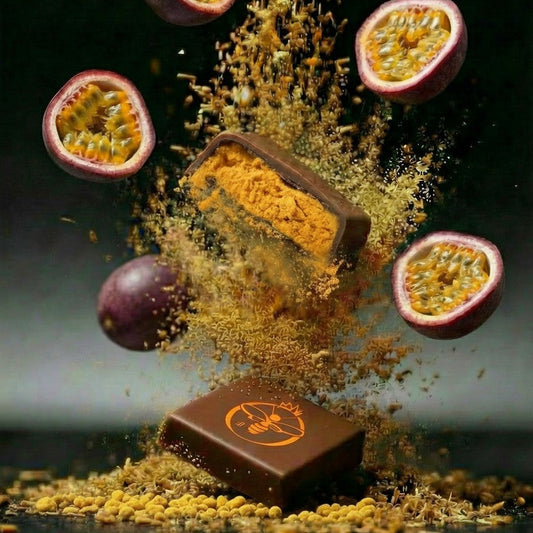 Carrés de chocolat miel & pollen - saveur Passion