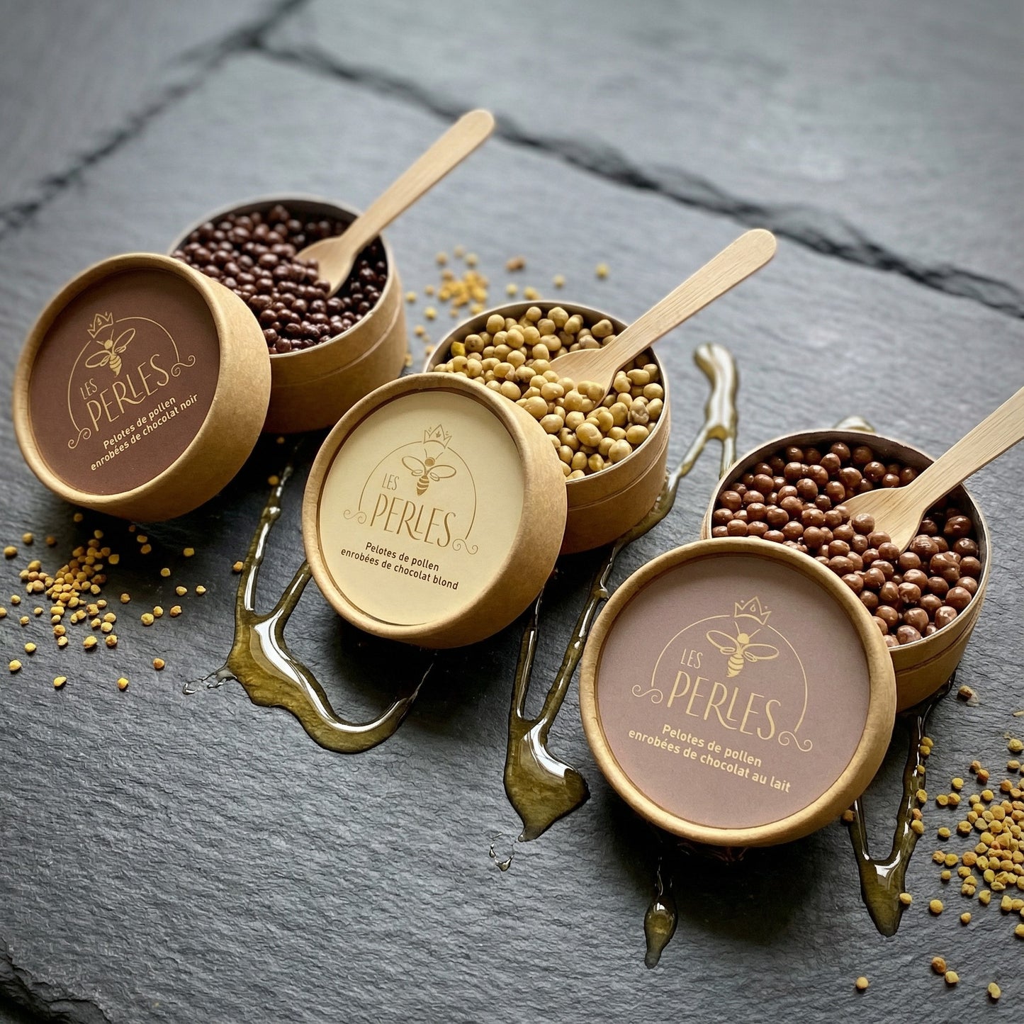 Perles de pollen enrobées de chocolat Blond caramélisé