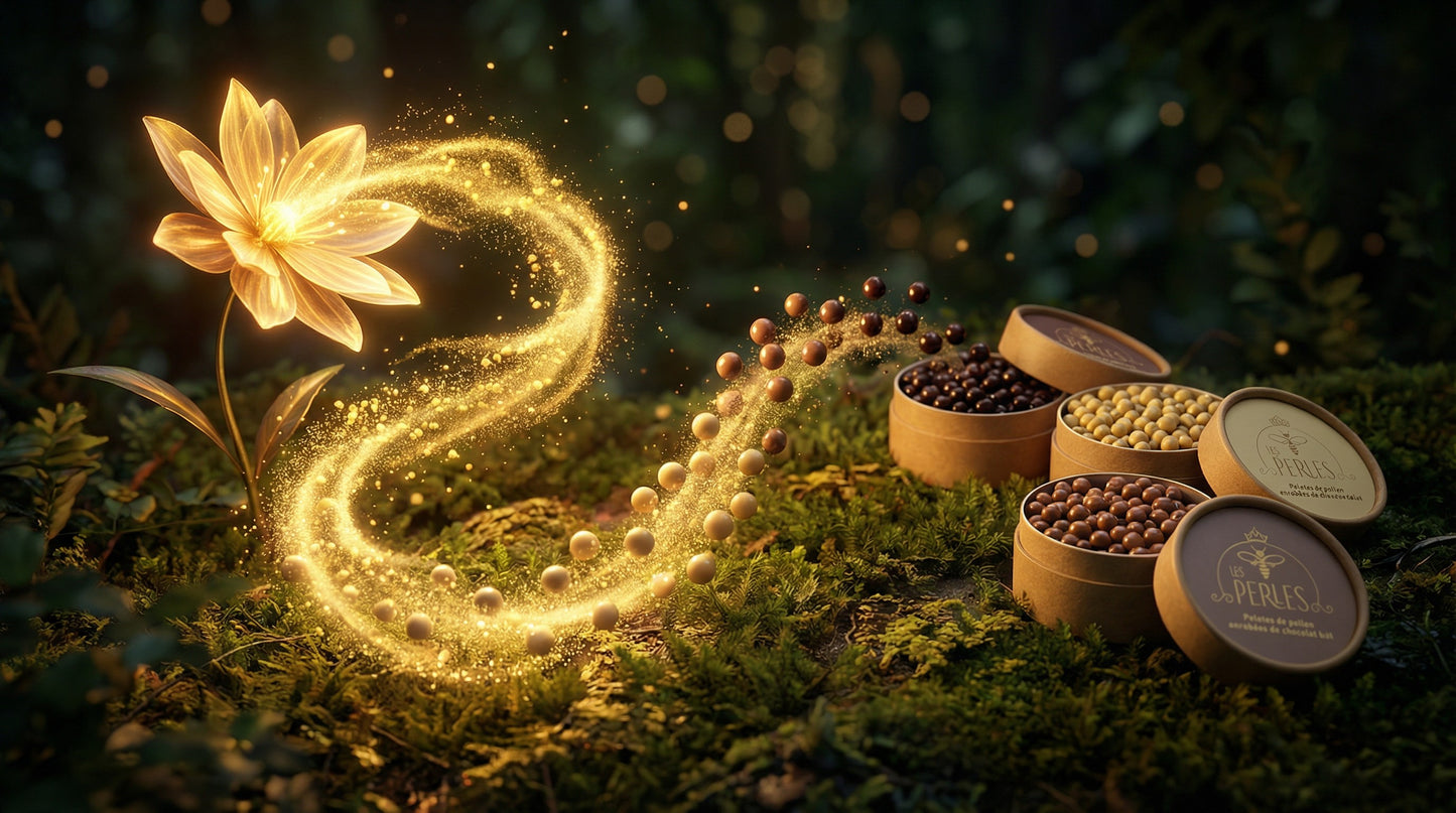 Perles de pollen enrobées de chocolat Blond caramélisé